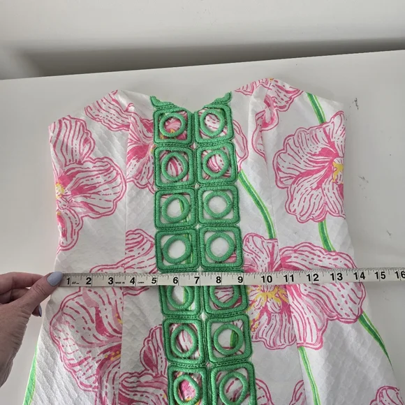 NWT Lilly Pulitzer Angela Strapless Dress 4 Resort White Clover Cup - Picture 9 of 12